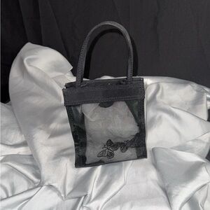 Elegant Black Sheer Women's tiny mesh Bag